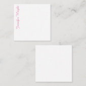 Professioneel minimalistisch vrouwelijk roze informatiekaartje (Voorkant / Achterkant)