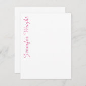 Professioneel minimalistisch vrouwelijk roze RSVP kaartje (Voorkant / Achterkant)