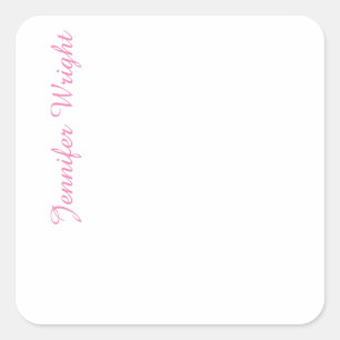 Professioneel minimalistisch vrouwelijk roze vierkante sticker