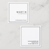 Professioneel minimalistisch wit vierkante visitekaartje (Voorkant / Achterkant)
