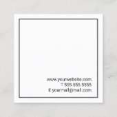 Professioneel minimalistisch wit vierkante visitekaartje (Achterkant)