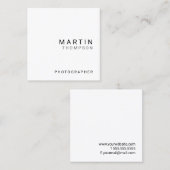 Professioneel minimalistisch wit vierkante visitekaartje (Voorkant / Achterkant)