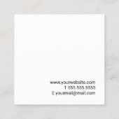 Professioneel minimalistisch wit vierkante visitekaartje (Achterkant)
