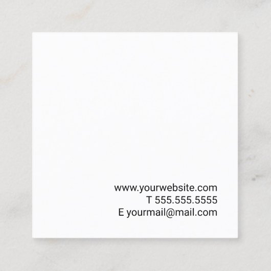 Professioneel minimalistisch wit vierkante visitekaartje (Achterkant)