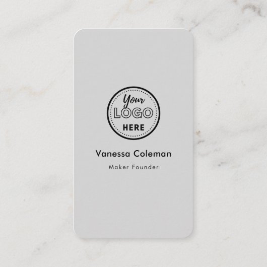 Professioneel minimalistisch zacht grijs Visitekaa Visitekaartje (Achterkant)