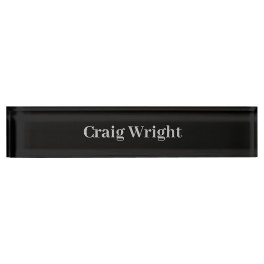 Professioneel minimalistisch zwart, persoonlijk naambordje (Voorkant)