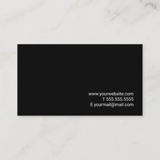 Professioneel minimalistisch zwart visitekaartje (Achterkant)