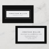Professioneel, minimalistisch zwart-wit Lijst Visitekaartje (Voorkant / Achterkant)
