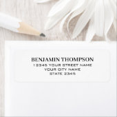 Professioneel Minimalistisch Zwart Wit Retouradres Etiket (Insitu)