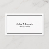 Professioneel minimalistisch zwart-wit Visitekaart Visitekaartje (Voorkant)