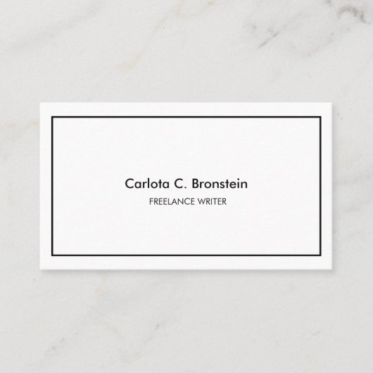 Professioneel minimalistisch zwart-wit Visitekaart Visitekaartje (Voorkant)