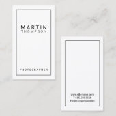 Professioneel minimalistisch zwart-wit visitekaartje (Voorkant / Achterkant)