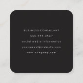 Professioneel Minimalistische Accentlijnen Vierkante Visitekaartje (Achterkant)