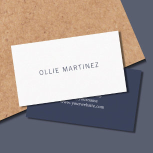 Professioneel Minimalistische Donkerblauwe Witte C Visitekaartje