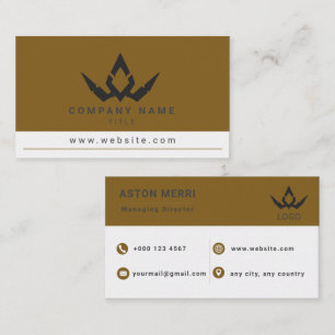 Professioneel Minimalistische Gouden en Witte Digi Visitekaartje