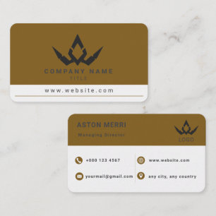 Professioneel Minimalistische Gouden en Witte Digi Visitekaartje