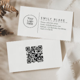 Professioneel Minimalistische Scannable QR-code Visitekaartje