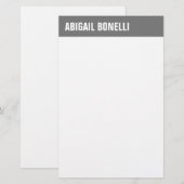 Professioneel minimalistische strakke naam chic gr briefpapier (Voorkant / Achterkant)