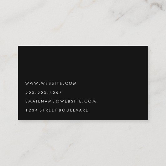 Professioneel Minimalistische Wit en Zwart Visitekaartje (Achterkant)