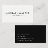 Professioneel Minimalistische Wit en Zwart Visitekaartje (Voorkant / Achterkant)