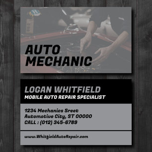 Professioneel mobiel auto reparatie specialist visitekaartje