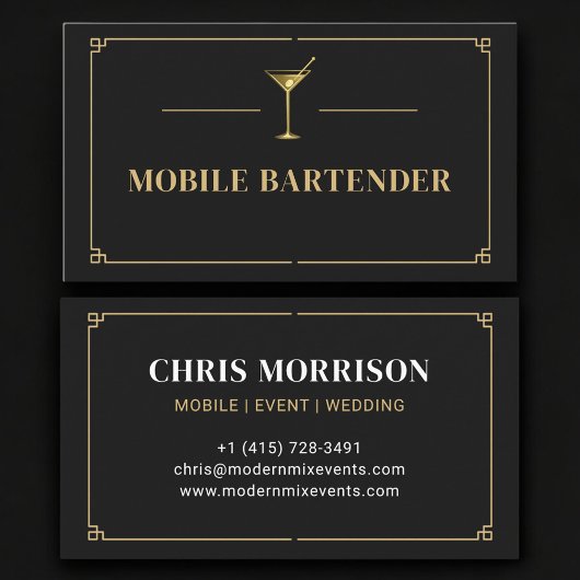 Professioneel Mobiele Barman Visitekaartje