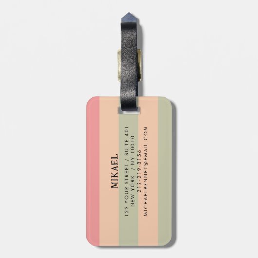 Professioneel Modern Bagagelabel (Achterkant verticaal)