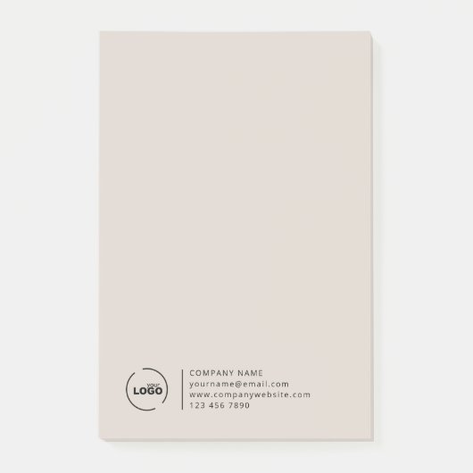 Professioneel modern bedrijfslogo beige post-it® notes (Voorkant)