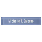 Professioneel Modern Blauw Creatief Leesbaar Duide Naambordje (Voorkant)