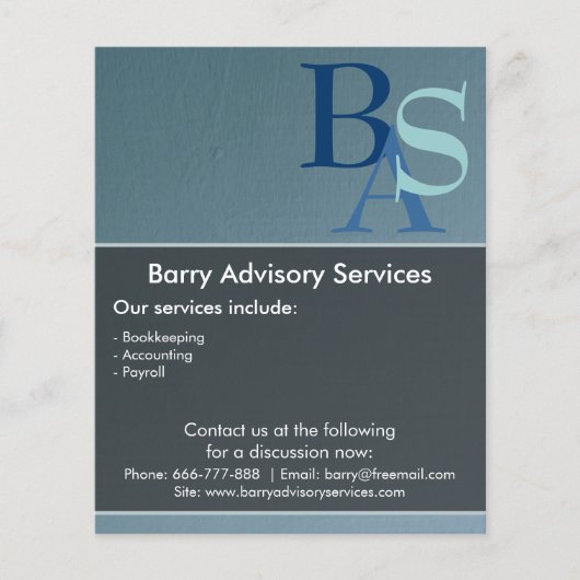 Professioneel, modern blauw flyer (Voorkant)