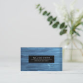 Professioneel Modern Blauw Houtkorrel Visitekaartj Visitekaartje (Staand voorkant)