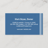 Professioneel, modern blauw visitekaartje (Achterkant)