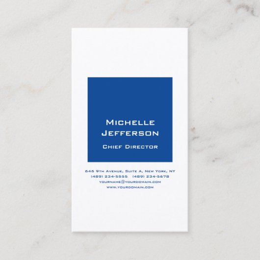 Professioneel, modern blauw wit visitekaartje (Voorkant)