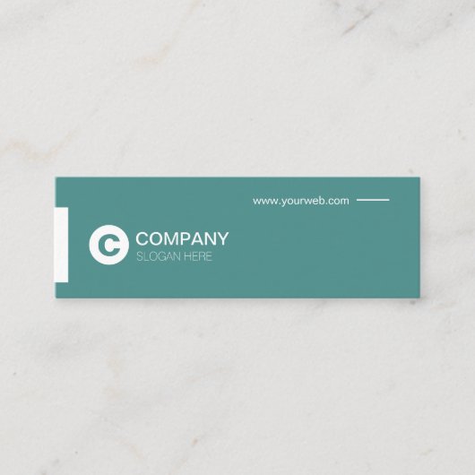 Professioneel, modern, Blauwgroen mini-Visitekaart Mini Visitekaartje (Voorkant)