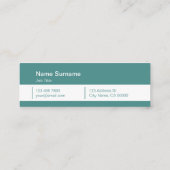 Professioneel, modern, Blauwgroen mini-Visitekaart Mini Visitekaartje (Achterkant)