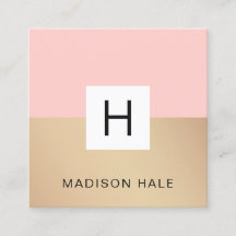 Professioneel Modern Blush Roze Monogram
