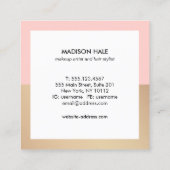 Professioneel Modern Blush Roze Monogram Vierkante Visitekaartje (Achterkant)