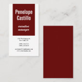 Professioneel, modern, bruin, donkerrood wit visitekaartje (Voorkant / Achterkant)