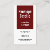 Professioneel, modern, bruin, donkerrood wit visitekaartje (Voorkant)