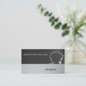 Professioneel, modern, chic silhouette-haarstylist visitekaartje (Staand voorkant)