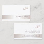 Professioneel Modern Chic Sjabloon met Monogram Visitekaartje (Voorkant / Achterkant)