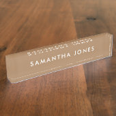 Professioneel Modern Classy Goud Kantoor Naam Bord Naambordje (Zijkant)