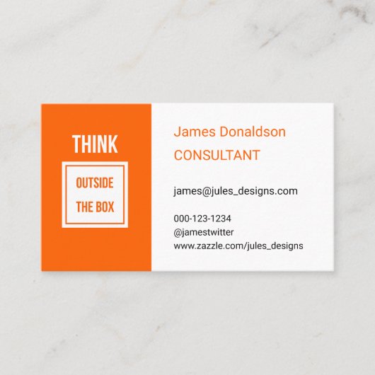 Professioneel modern consultant sinaasappel visitekaartje (Voorkant)