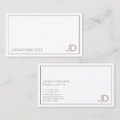 Professioneel, modern Creatief Monogram Visitekaartje (Voorkant / Achterkant)