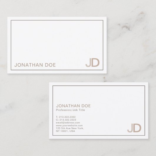 Professioneel, modern Creatief Monogram Visitekaartje (Voorkant / Achterkant)