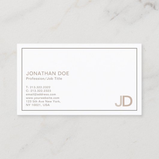 Professioneel, modern Creatief Monogram Visitekaartje (Achterkant)