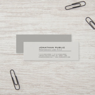Professioneel modern Creative Elegant Grey Plain Mini Visitekaartje