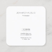 Professioneel modern design elegant monogram vierkante visitekaartje (Achterkant)