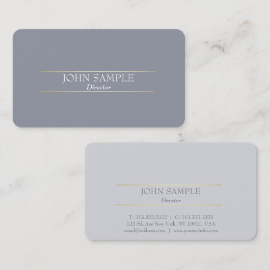 Professioneel, modern design, grijs goud elegant visitekaartje (Voorkant / Achterkant)