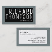 Professioneel modern design met grijze rand visitekaartje (Voorkant / Achterkant)